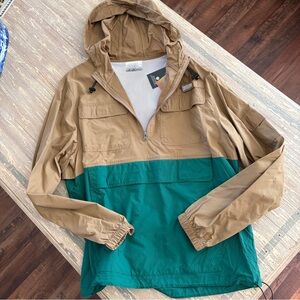 Men's Tan and Green Windbreaker